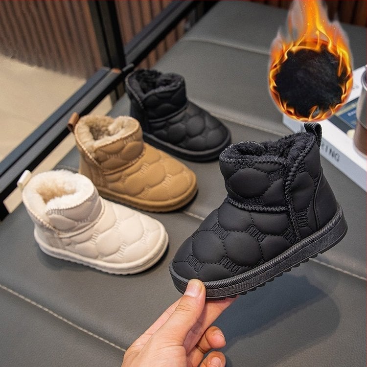 Παιδικά μποτάκια αστραγάλου σε στυλ καρτούν, επενδυμένα με φλίς και ζεστό βαμβάκι, επάνω μέρος συνθετικό δέρμα, για ηλικίες 4-6 ετών