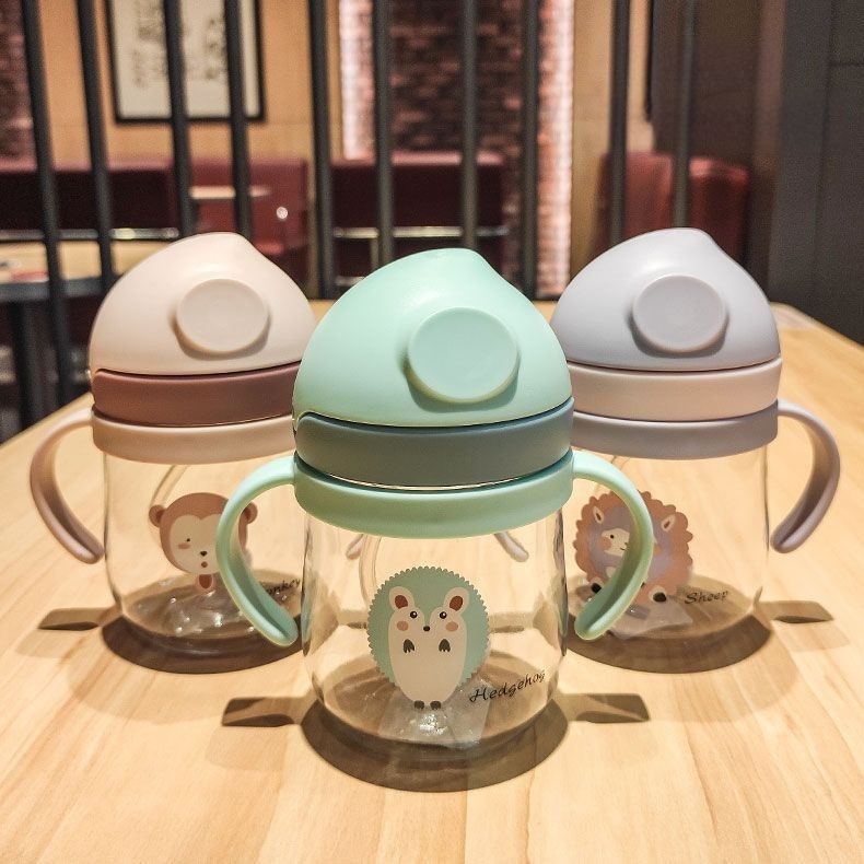 Παιδικό κύπελλο εκμάθησης πόσης – Σίπι κυπέλλο για γάλα και νερό, με χερούλι και λουρί πλάτης, Καρτούν στυλ, Υλικό PC