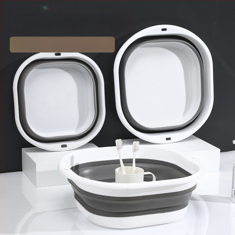 Αναδιπλόμενος πλαστικός νιπτήρας προσώπου, τετράγωνης μορφής, ελαφρύς και φορητός, ενισχυμένος σχεδιασμός, βάρος 114 g