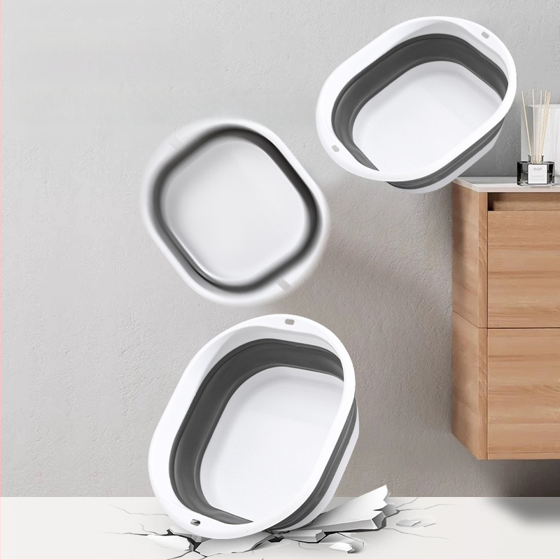 Αναδιπλόμενος πλαστικός νιπτήρας προσώπου, τετράγωνης μορφής, ελαφρύς και φορητός, ενισχυμένος σχεδιασμός, βάρος 114 g