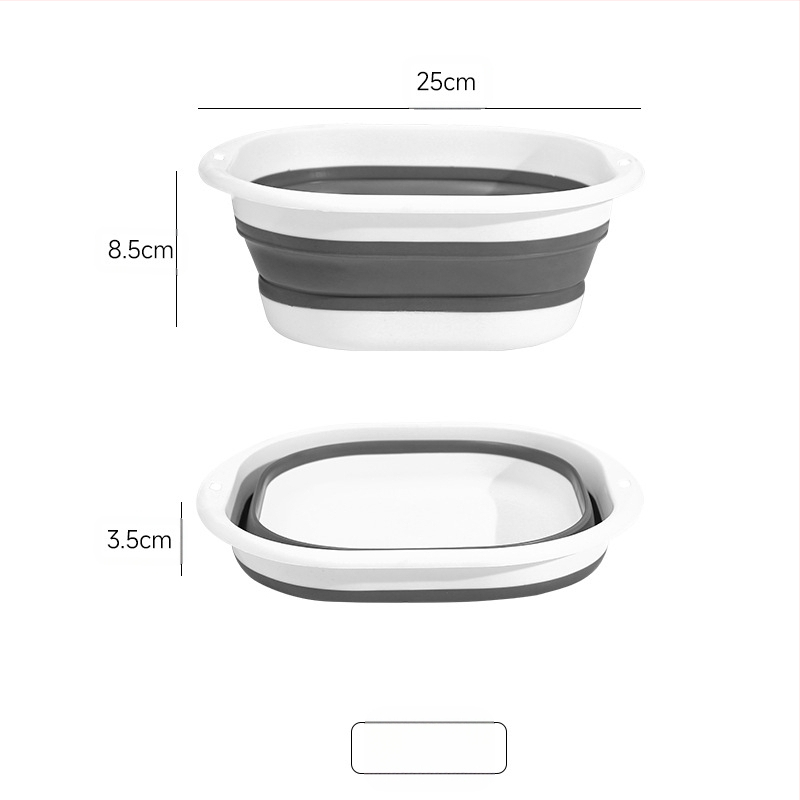 Αναδιπλόμενος πλαστικός νιπτήρας προσώπου, τετράγωνης μορφής, ελαφρύς και φορητός, ενισχυμένος σχεδιασμός, βάρος 114 g