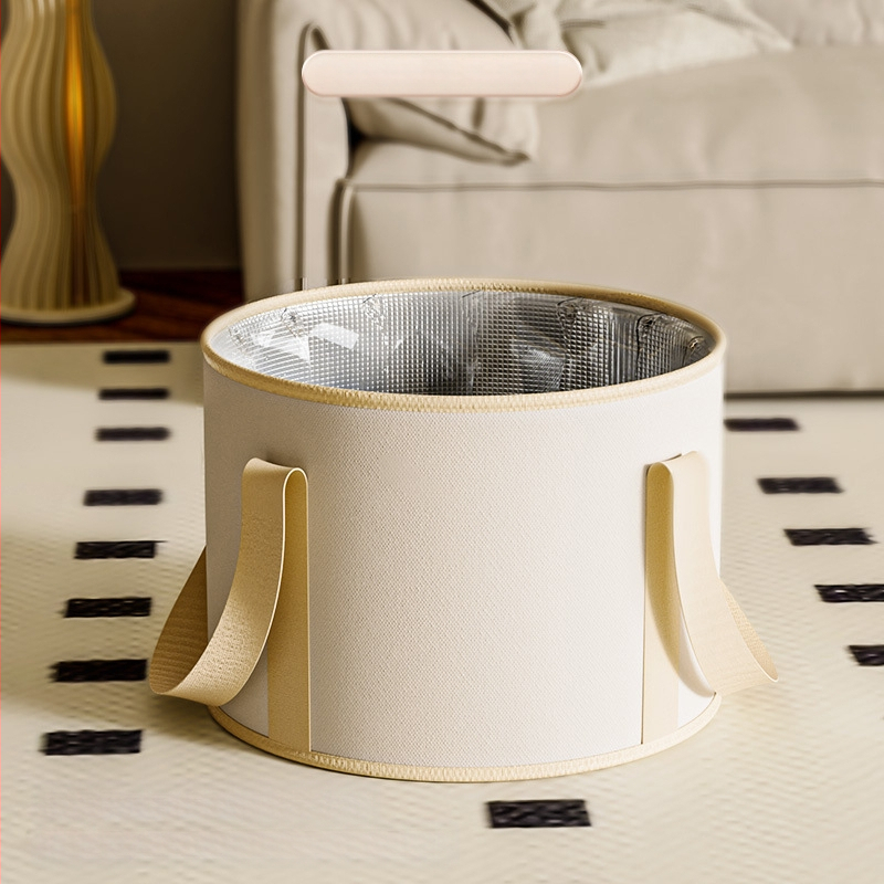 Sulankstoma kojų vonelė namų ir kelionėms — medžiaga: tarpaulinas, PE ir aliuminio plėvelė; penkių sluoksnių izoliacija su dangteliu; tinkama suaugusiems; Prekės ženklas: Spring Association