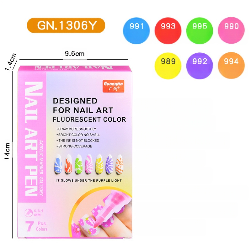 Guangna DIY körömdíszítő toll – körömdíszítéshez és graffitihez, gyorsan száradó, vízálló, fémes akril toll
