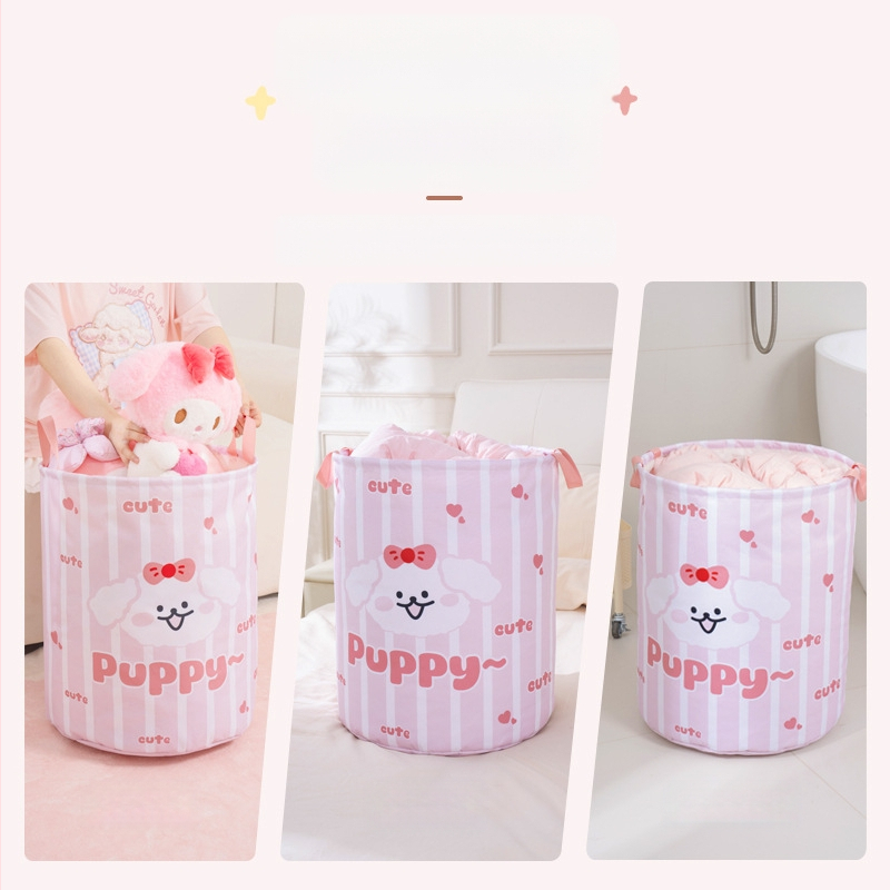 Apskrito formos audinio saugyklinis krepšys svetainėje – animacinio stiliaus žaislų organizatorius, 0,4 kg