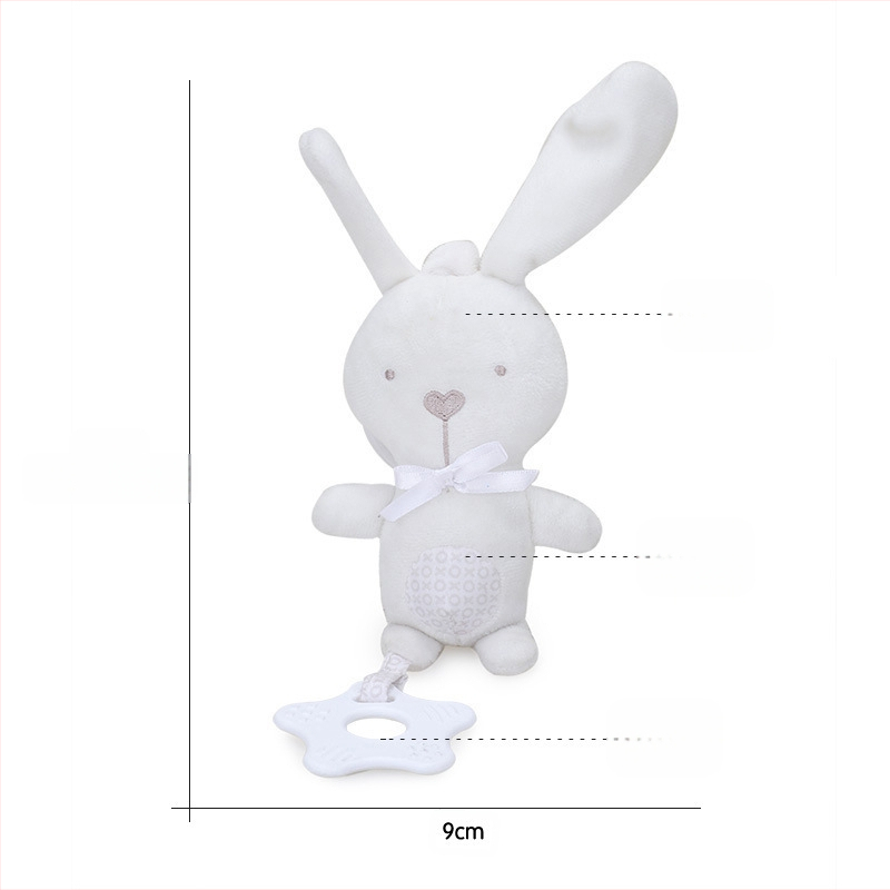 BBSKY pūkuota kūdikio dantų žaislas su kabinamu varpeliu ir gyvūno pakabuku – tinkama lovytei ar vežimėliui, 0–3 m