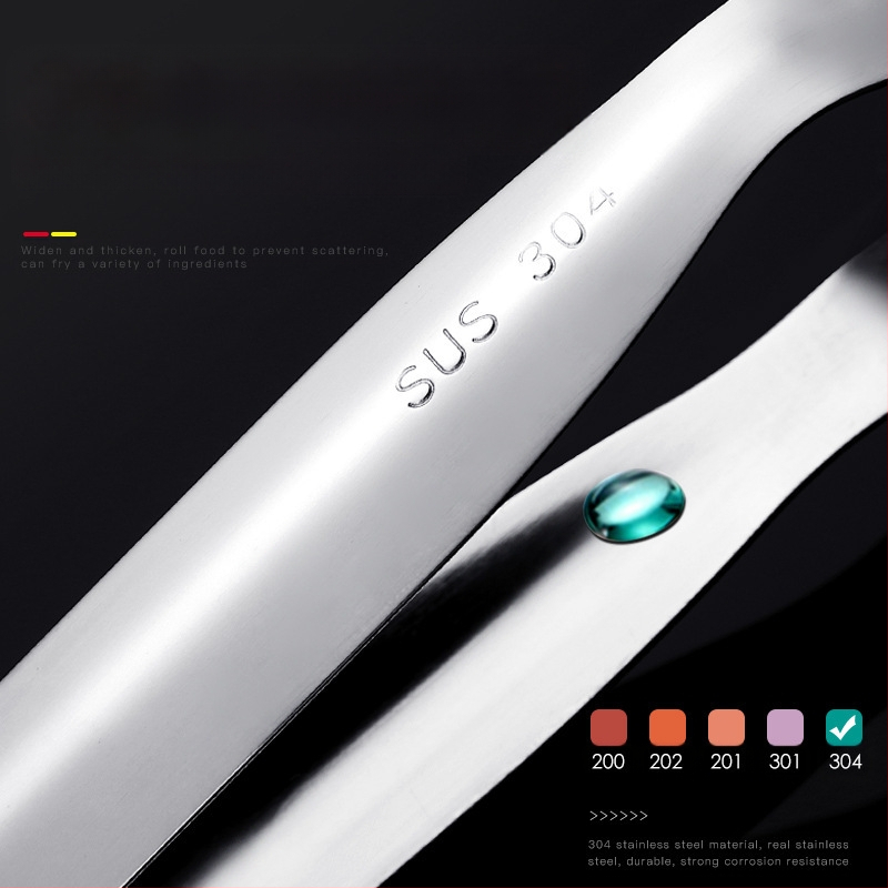 304 nerūdijančio plieno daugiafunkcinis virtuvės įrankis: žuvies suktuvė, šaukštas ir kepsnių žnyplės, atsparus aukštoms temperatūroms