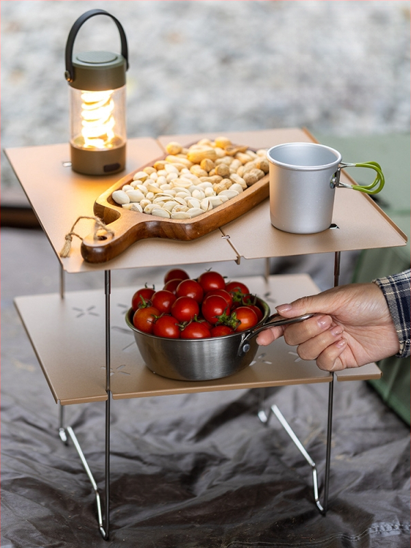 Портативна сгъваема маса за къмпинг, стоманена плоча със студено валцоване, сгъваема, подходяща за пътуване, обработка по поръчка