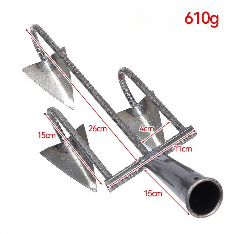 Trikampė daržo kastuvė su penkiais dantimis, mangano plienas, skirta žemei atpalaiduoti ir piktžolių naikinimui