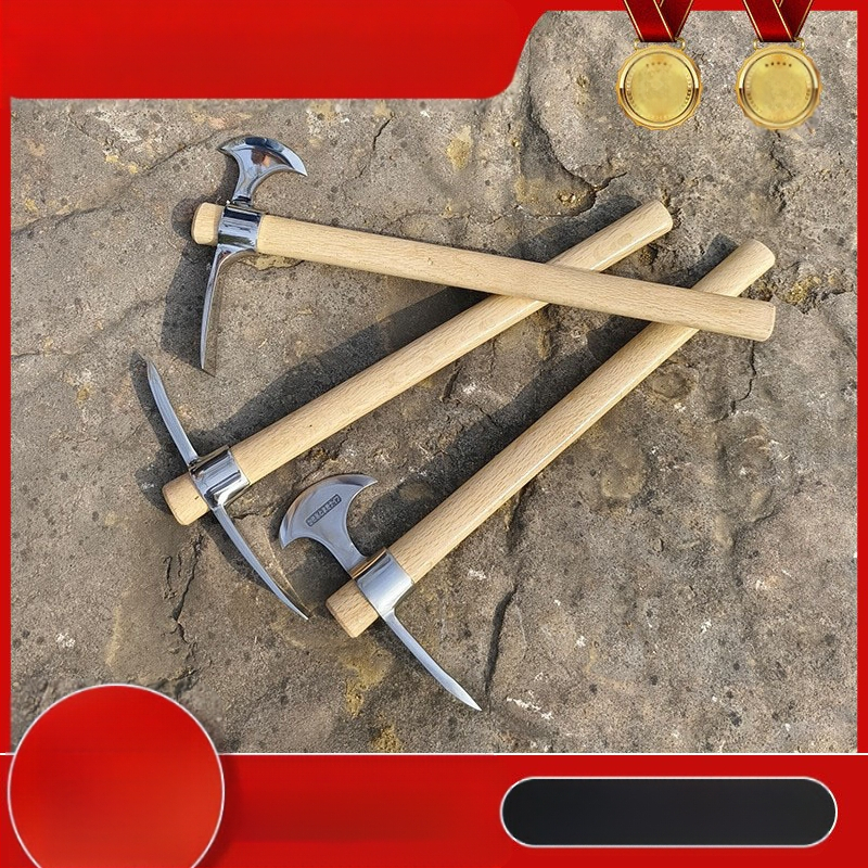 Nerūdijančio plieno išlikimo įrankių rinkinys: ledo kirvis, ledo dantis, kryžminis įrankis, alpinistinis įrankis