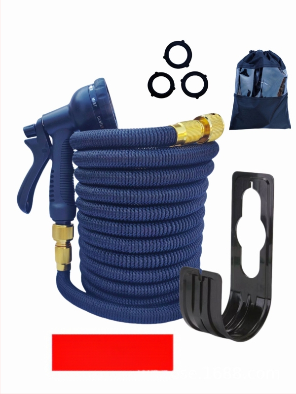 TPE teleskopiskais mājas šļūtenes komplekts automašīnas mazgāšanai un dārza laistīšanai, ABS pistoles galva, Eiropas standarts, 3x pagarinājums