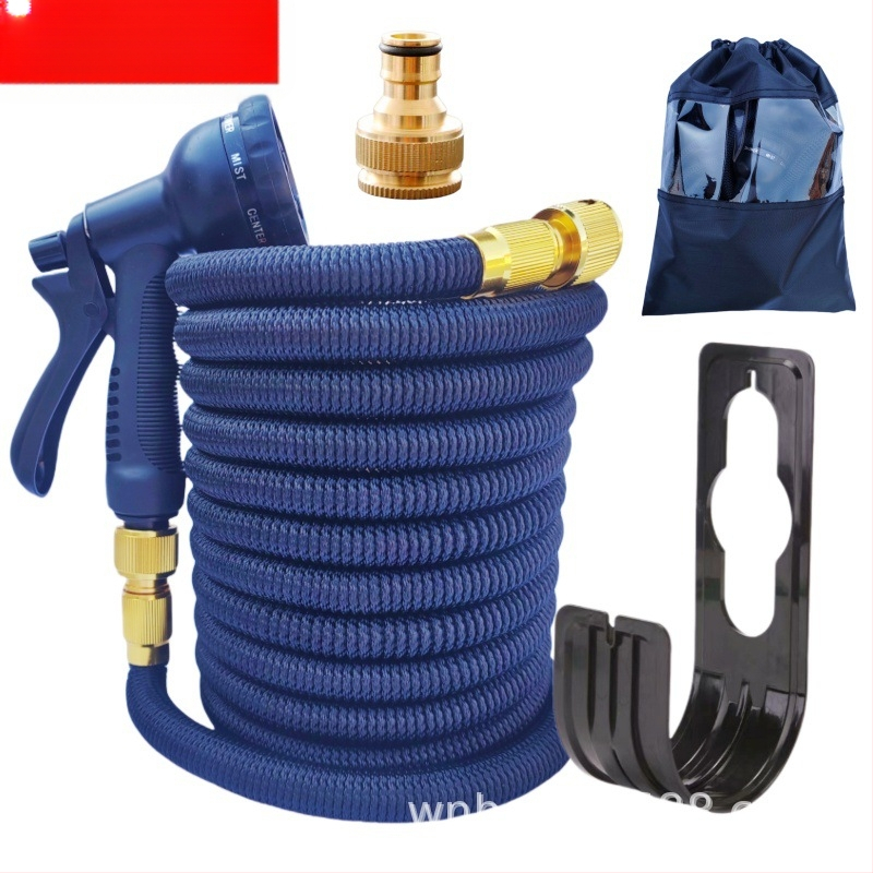 TPE teleskopiskais mājas šļūtenes komplekts automašīnas mazgāšanai un dārza laistīšanai, ABS pistoles galva, Eiropas standarts, 3x pagarinājums