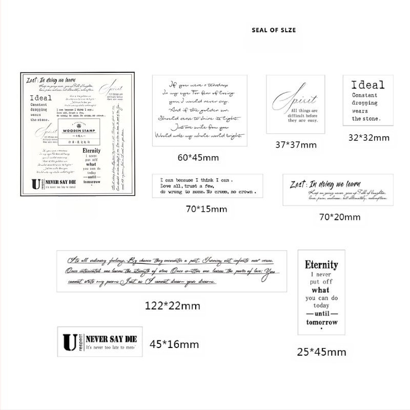 Koka kombinētais zīmogs – Tekstu sērija, modelis 4945, taisnstūra vai kvadrāta forma, 150 g, izlaidums 2019-05-20
