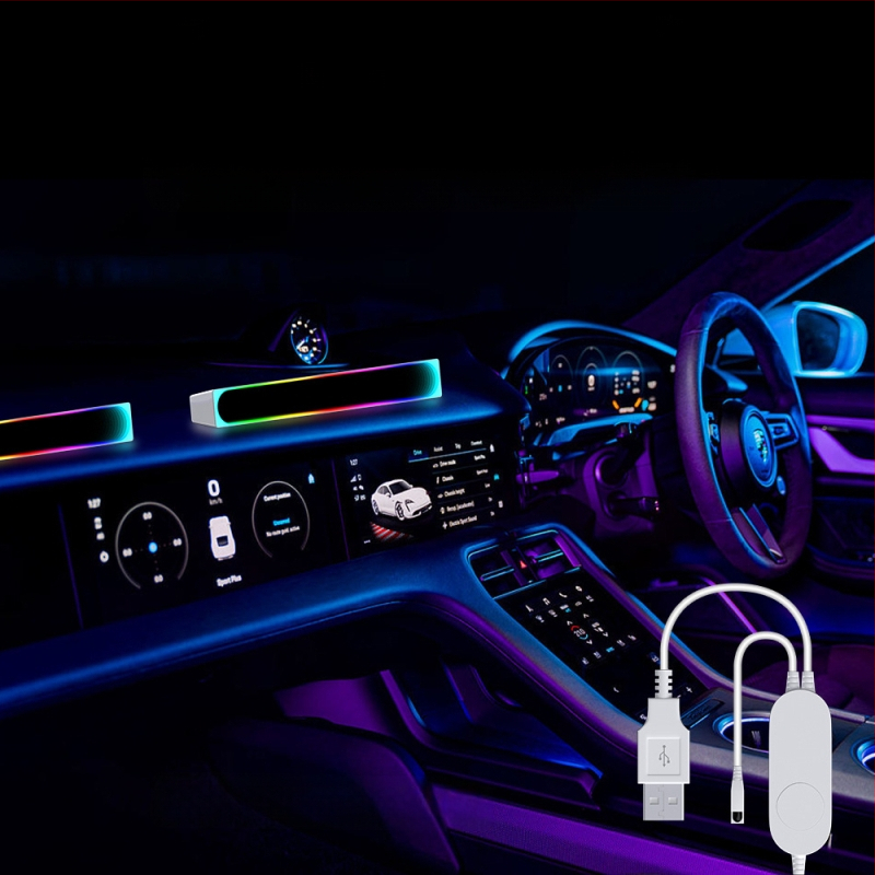 USB захранвана RGB LED амбиентна светлина с 5050RGB+IC, управление чрез приложение и дистанционно, вертикално монтиране