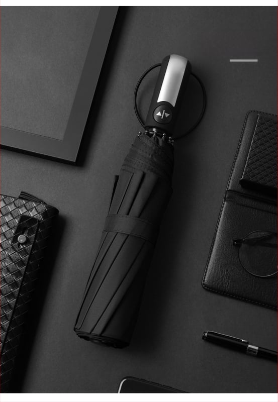 Reklāmas lietussargs ar automātisku atvēršanu, 10 ribas no stikla šķiedras rāmis, saliekams, ar logotipa druku, UV aizsardzība UPF>50 (10 ribas; stikla šķiedras rāmis; automātiska atvēršana; saliekams; UPF>50)