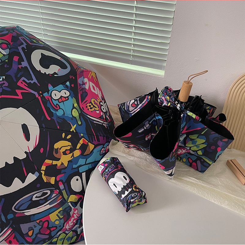 Automātisks saliekamais lietussargs ar UV aizsardzību UPF50+, 8 ribu tērauda rāmis, 210T audums, universāls