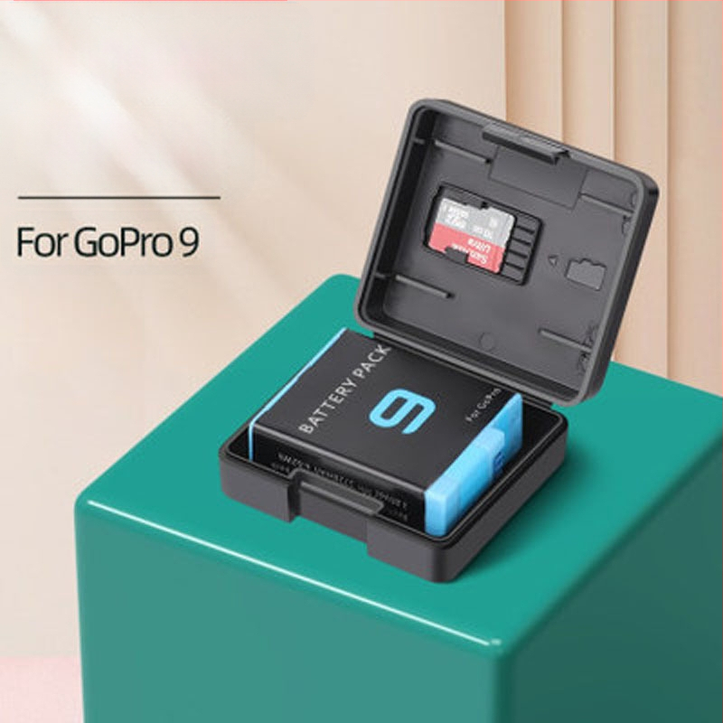 Baterijų dėžutė su daugiafunkciniu saugojimu, suderinama su GoPro Hero9/8/7/6 Black ir Osmo Action, ABS medžiaga
