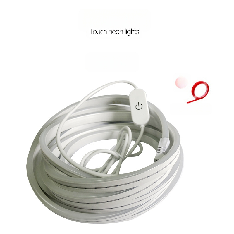 USB prisilietimo neono lanksti šviesos juostelė, 5V įv., 6W/m, 120 LED 2835, reguliuojama šviesa