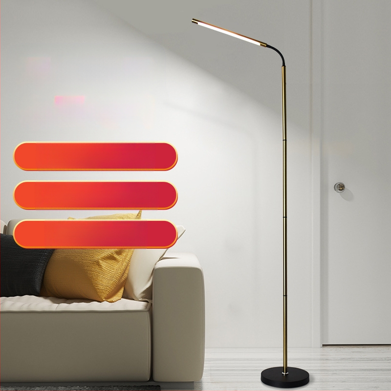 LED Δαπεδικό Φωτιστικό για Ανάγνωση και Μελέτη, Προστασία Ματιών Παιδιών, Μεταλλική Σκιά, Διακόπτης Με Κουμπί (Βασικός Φωτισμός, Τροφοδοσία από Πρίζα, Τάση ≤36V)