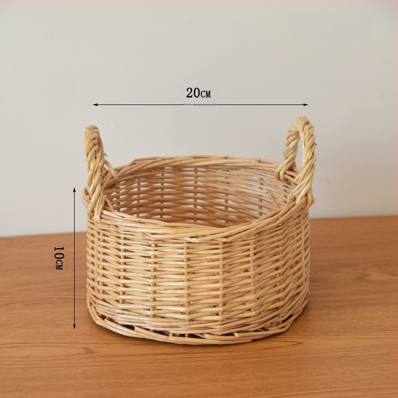 Πλεκτό καλάθι λουλουδιών από ιτιά, χειροποίητο για διακόσμηση και αποθήκευση, αγροτικό στυλ.