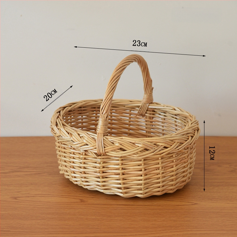 Πλεκτό καλάθι λουλουδιών από ιτιά, χειροποίητο για διακόσμηση και αποθήκευση, αγροτικό στυλ.