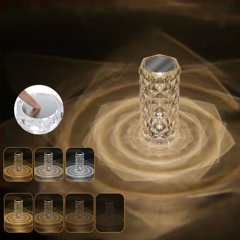 Hua Ji kristalna stolna lampa s dodirnim prekidačem, moderan minimalistički dizajn