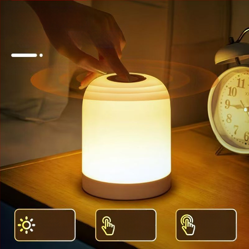 Нощна лампа с вградена батерия, дистанционно управление, интелигентно околно осветление за защита на очите – настолна/нощна лампа за бюро, активирана чрез докосване