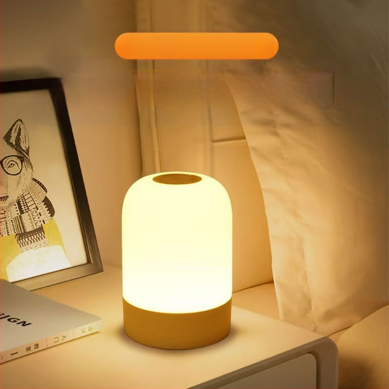 Nočná lampička s vstavanou batériou, diaľkovým ovládaním, inteligentné ambientné osvetlenie pre ochranu očí – na stole aj nočnom stolíku, aktivované dotykom