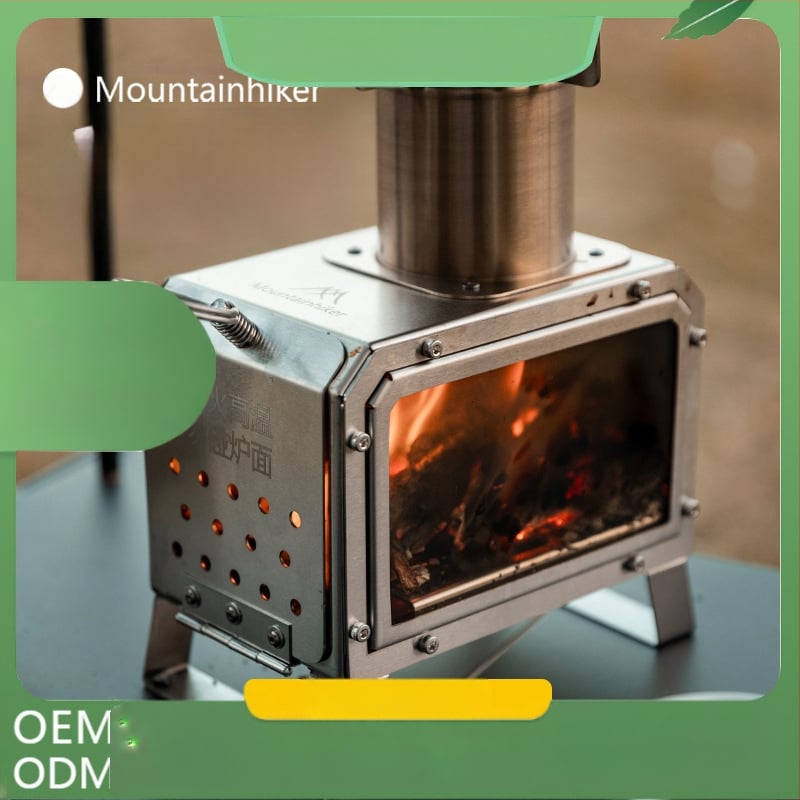 Mountain Guest lauko stovyklavimo krosnelė - nešiojama iš nerūdijančio plieno 201, kepimui lauke