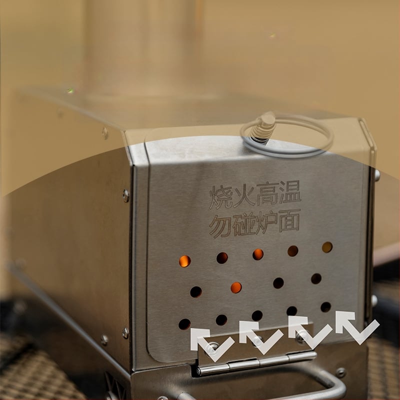 Mountain Guest lauko stovyklavimo krosnelė - nešiojama iš nerūdijančio plieno 201, kepimui lauke