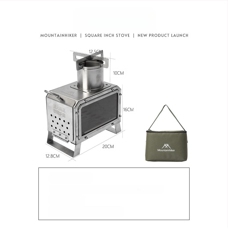 Mountain Guest lauko stovyklavimo krosnelė - nešiojama iš nerūdijančio plieno 201, kepimui lauke