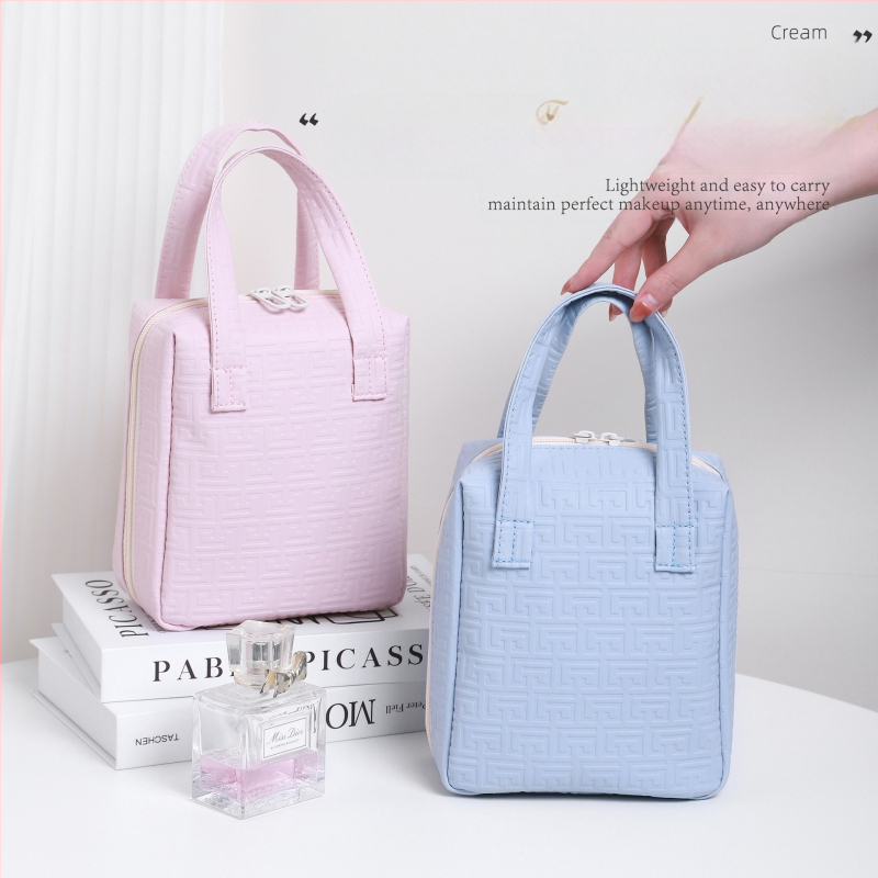 Τσαντάκι καλλυντικών από PU δέρμα με σχεδίαση κελύφους, μεγάλο χώρο για ταξίδια, αστικός μινιμαλιστικός σχεδιασμός