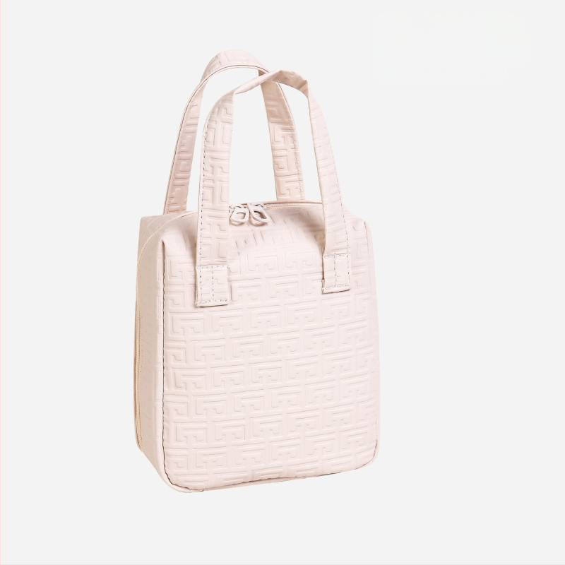 Τσαντάκι καλλυντικών από PU δέρμα με σχεδίαση κελύφους, μεγάλο χώρο για ταξίδια, αστικός μινιμαλιστικός σχεδιασμός