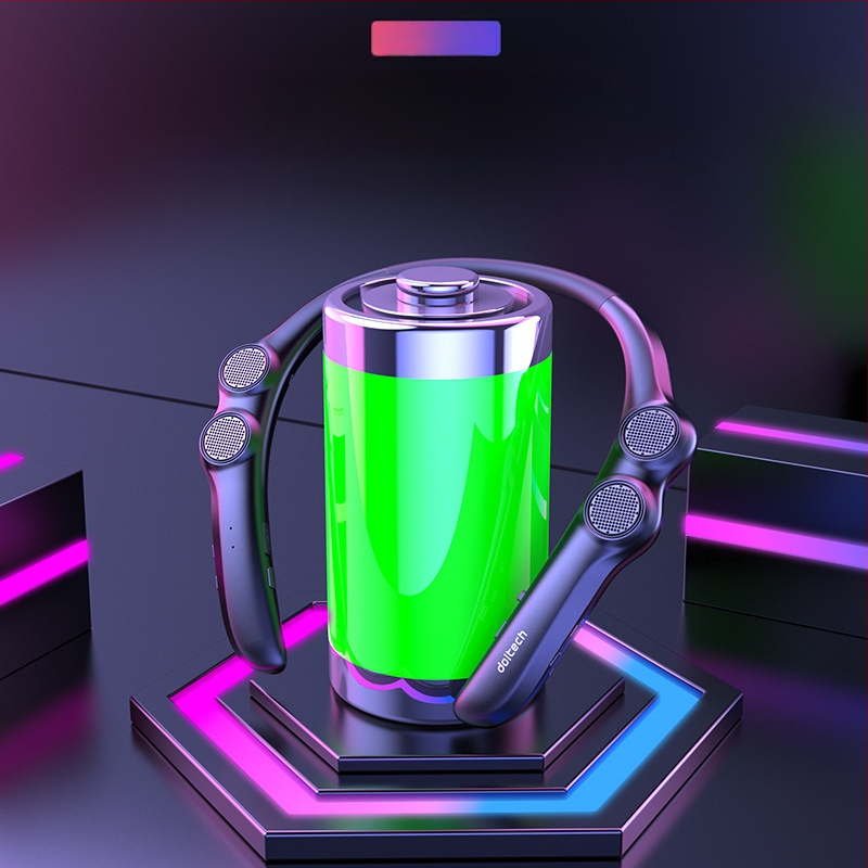 Nyakban viselhető Bluetooth hangszóró 4 hangszóróval, 100 Hz–20 kHz, IPX4 vízálló, 15 m hatótávolság, Bluetooth 5.0