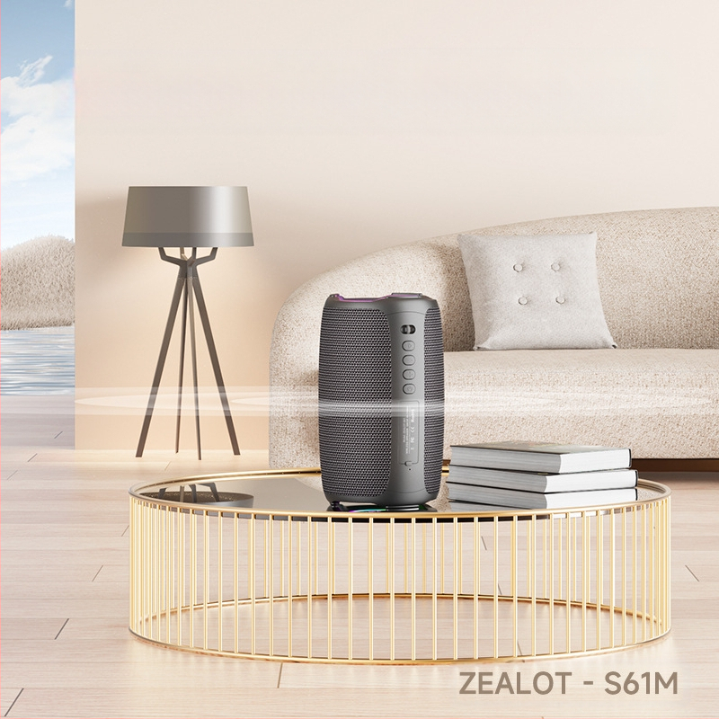 ZEALOT Hordozható Bluetooth karaoke hangszóró beépített mikrofonnal, 20W, Bluetooth 5.2, IPX5, 2000-4000mAh akkumulátor