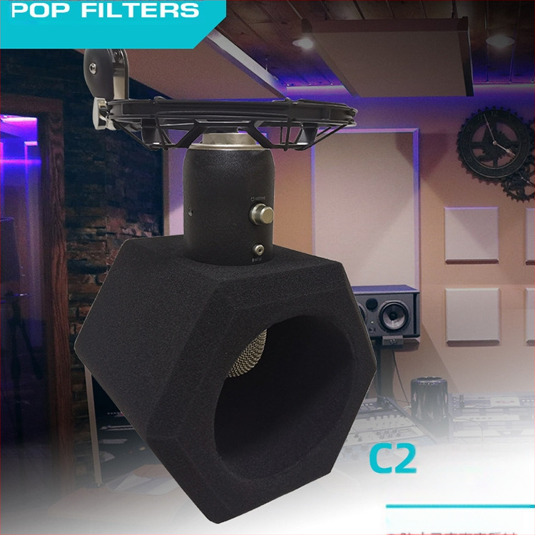 Αντιανεμικό κάλυμμα μικροφώνου με βαμβάκι απορροφητικό ήχου για φορητό στούντιο εγγραφής, μοντέλο C2, από Voice Converter