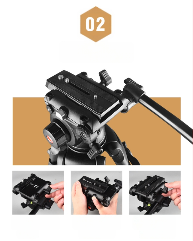 Lovozzen LDV-E01 Τρίποδο Γάμου για Φωτογράφηση με Υδραυλικό PTZ, Αλουμινίου Κράμα, 3 Τμήματα, Μέγιστο Φορτίο 10 kg, Ύψος 180 cm, Με Πλάκα Γρήγορης Απελευθέρωσης