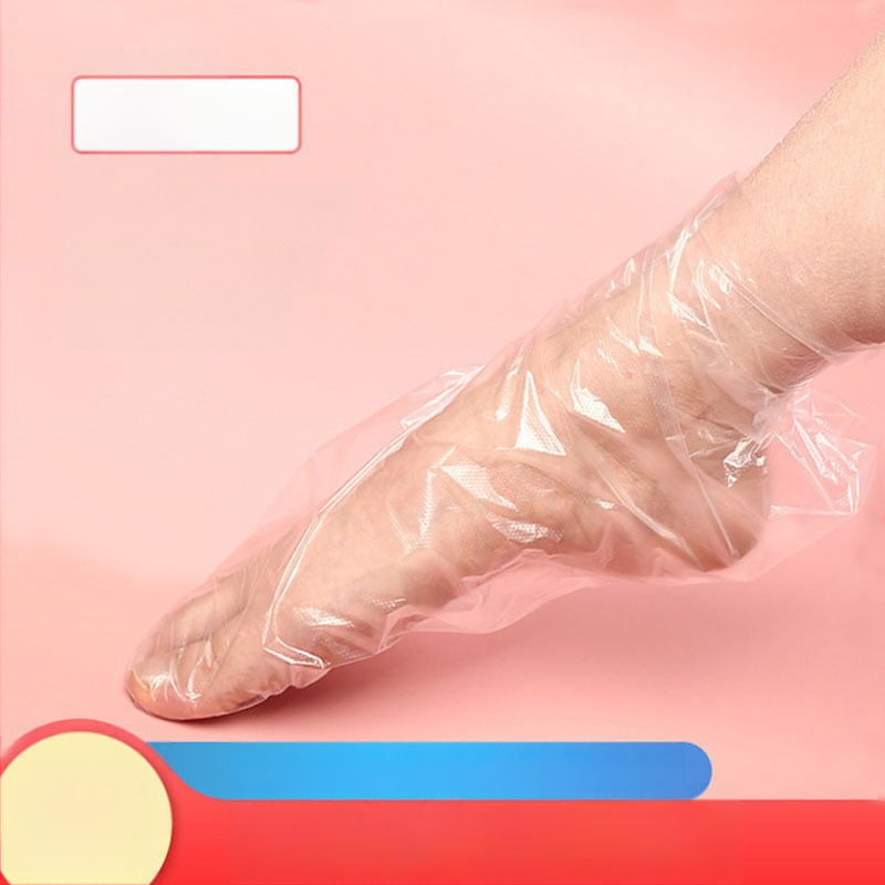 Vienreizējās plastmasas pēdu pārsegi, pretslīdes, 0,08 mm biezums, ar rakstu, 90 g, 100 gab. iepakojumā