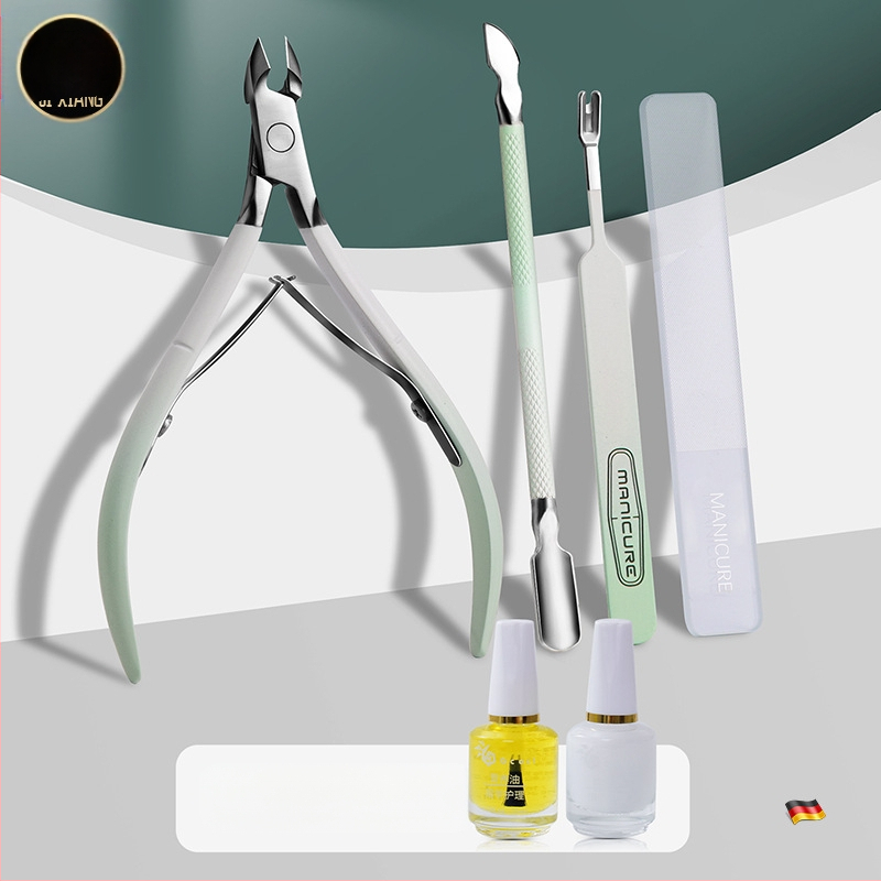 Комплект маникюрни инструменти: неръждаема стомана, ножици за мъртва кожа, нож за кожички, дърпач и файл за нокти – преносим домашен комплект от Tree on the cloud