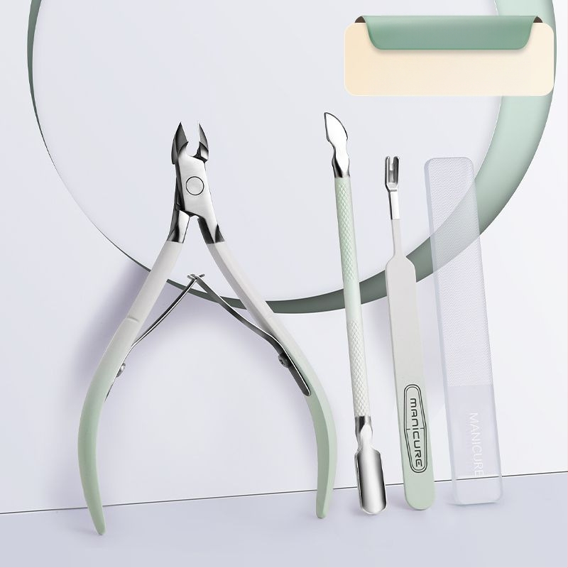 Комплект маникюрни инструменти: неръждаема стомана, ножици за мъртва кожа, нож за кожички, дърпач и файл за нокти – преносим домашен комплект от Tree on the cloud