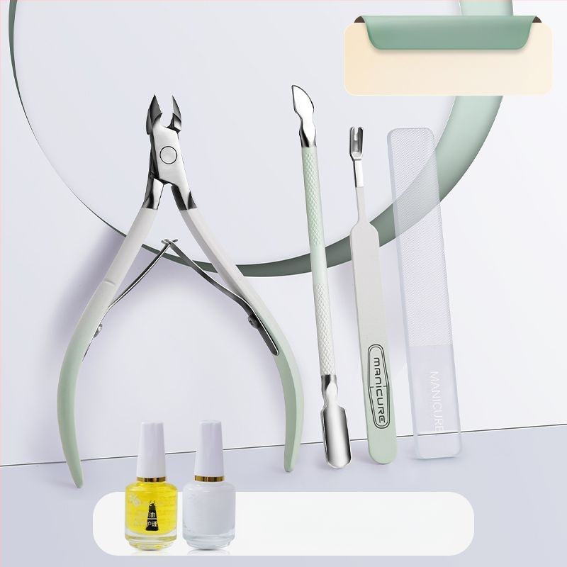 Комплект маникюрни инструменти: неръждаема стомана, ножици за мъртва кожа, нож за кожички, дърпач и файл за нокти – преносим домашен комплект от Tree on the cloud