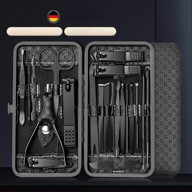 21-частен комплект маникюрни инструменти със ножици за кожички със скосена челюст