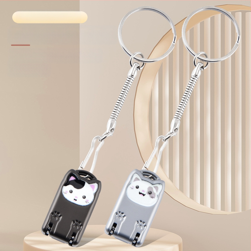 Mini sulankstomos nagų kirpimo žirklutė su rakto pakabuku – nešiojama, plokščias burnos dizainas, lydinys ir nerūdijantis plienas