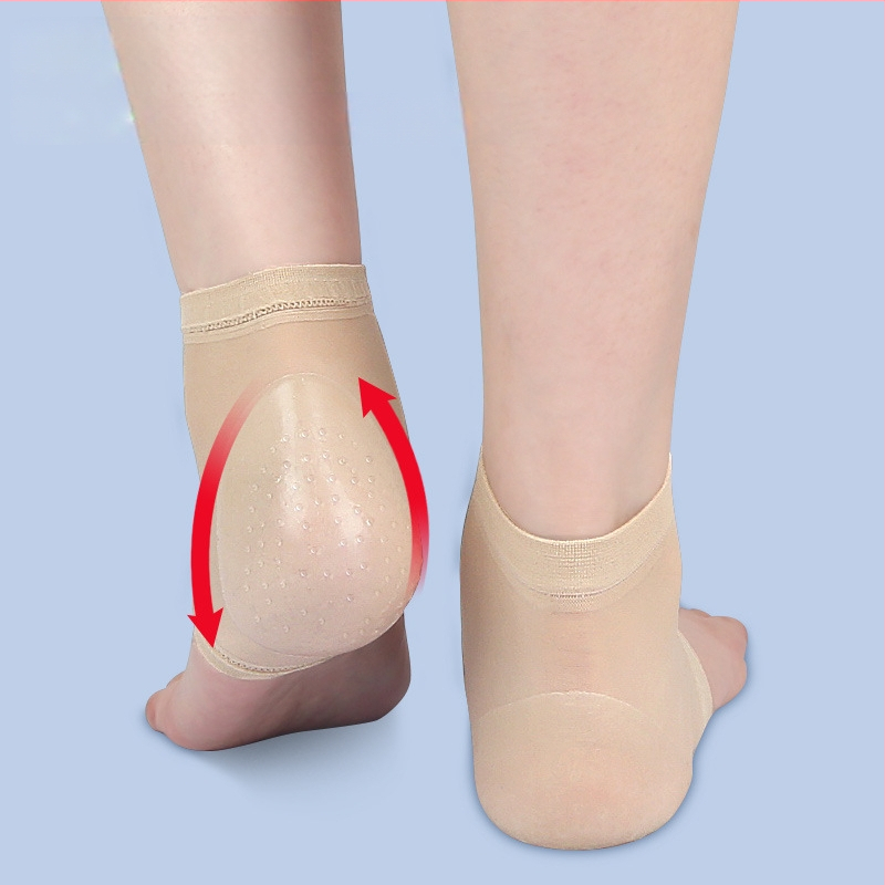 Κάλτσες φτέρνας με gel για γυναίκες – μαλακές, φιλικές προς το δέρμα, διαπνέουσες, νάιλον 70–80%, αντιολισθητικά, κοντός κύλινδρος