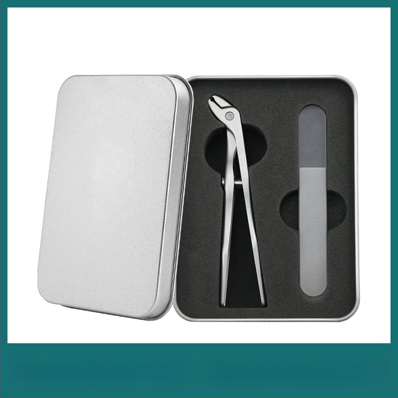 Портативен комплект за нокти от неръждаема стомана, с плосък връх, педикюрни клещи, голям отвор, антиразпръскване