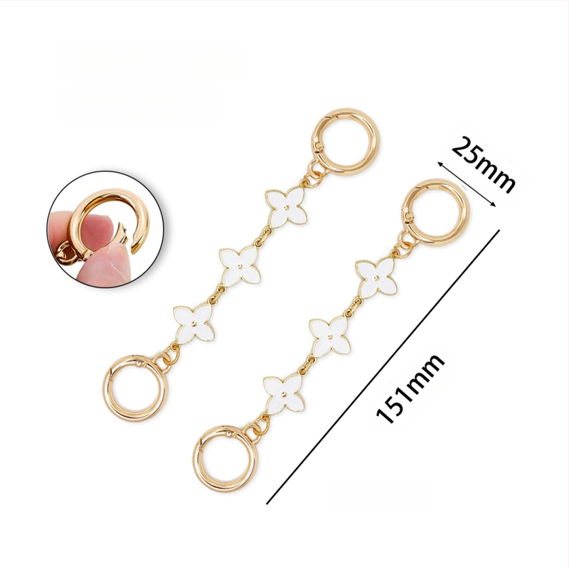 Αξεσουάρ αλυσίδας τσάντας με φινίρισμα λαδιού σε σταγόνες, μοτίβο τετράφυλλου φύλλου, μέταλλο, Xinhe