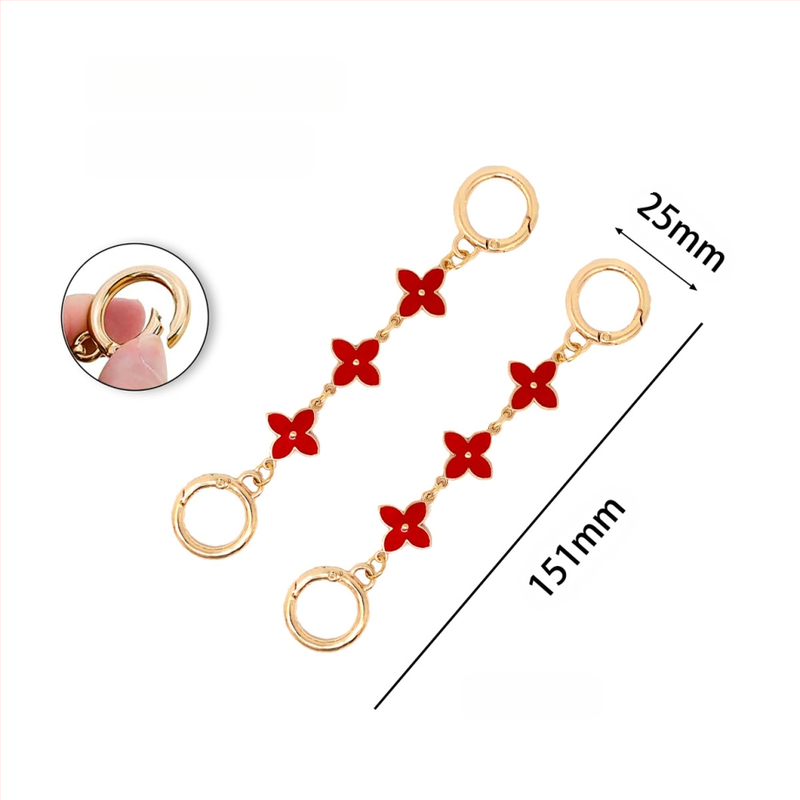 Αξεσουάρ αλυσίδας τσάντας με φινίρισμα λαδιού σε σταγόνες, μοτίβο τετράφυλλου φύλλου, μέταλλο, Xinhe