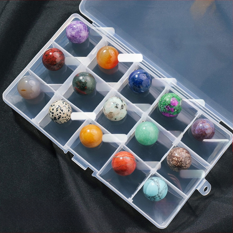 Kristalų rutulio mineralinių pavyzdžių rinkinys – natūralus kristalas, brangakmeniai, kabinamas dekoras, dovanos dėžutė, šiuolaikinis stilius