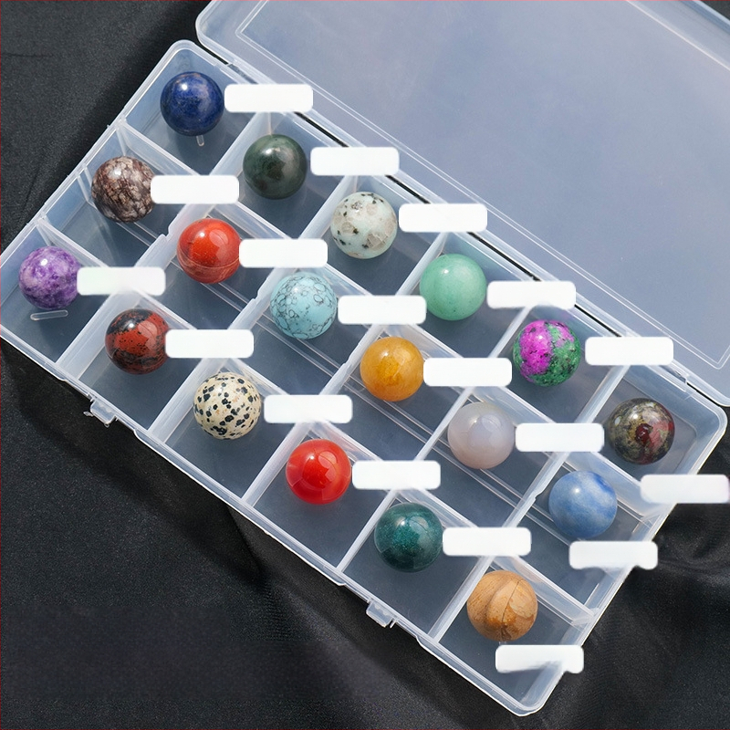 Kristalų rutulio mineralinių pavyzdžių rinkinys – natūralus kristalas, brangakmeniai, kabinamas dekoras, dovanos dėžutė, šiuolaikinis stilius