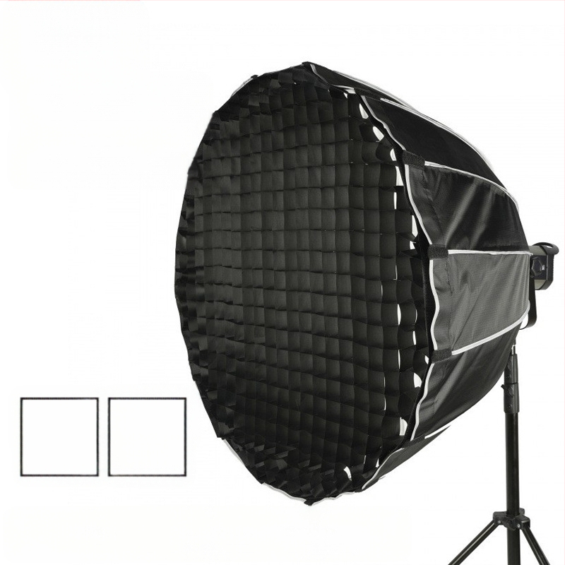 Softbox για φωτισμό ταινιών/TV, βαθύ παραβολικό σχέδιο με πλέγμα, μεταλλική και νάιλον κατασκευή.