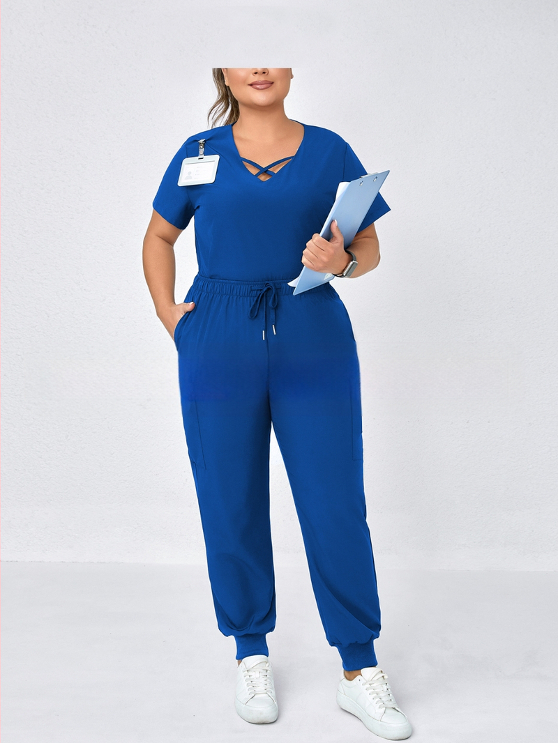 Дишаща топ с матов джоб и сет топ и панталони, 3/4 ръкав, полиестер-еластанова смес (90–95% полиестер), пролет 2025 стил японско-корейско свободно облекло